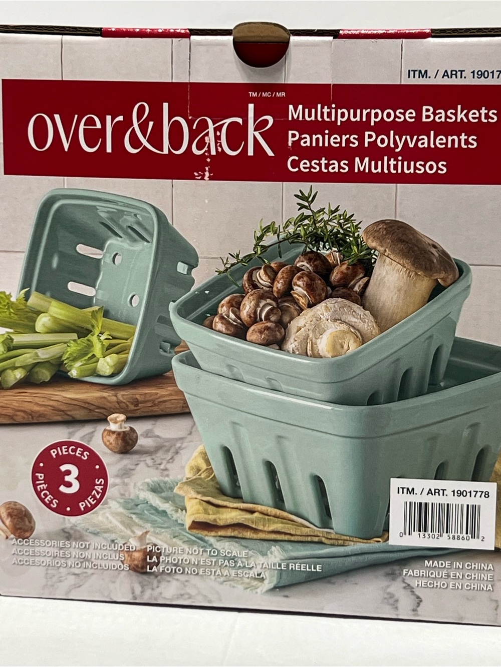 NEW over&back 3-piece Multipurpose Berry Baskets- Green - Picture 10 of 10